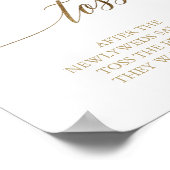 Elegant Gold Calligraphy Wedding Petal Toss Sign Poster (Hoek)