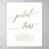 Elegant Gold Calligraphy Wedding Petal Toss Sign Poster (Voorkant)