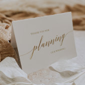 Elegant Gold Calligraphy Wedding Planner Bedankkaart