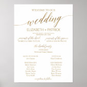 Elegant Gold Calligraphy Wedding Programme Poster (Voorkant)