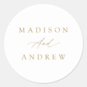 Elegant Gold Calligraphy Wedding Ronde Sticker (Voorkant)