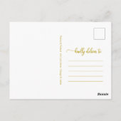 Elegant Gold Calligraphy Wedding Save the Date Briefkaart (Achterkant)