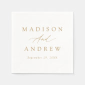 Elegant Gold Calligraphy Wedding Servet (Voorkant)