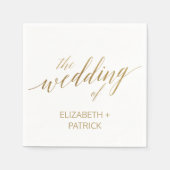 Elegant Gold Calligraphy Wedding Servet (Voorkant)