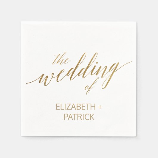 Elegant Gold Calligraphy Wedding Servet (Voorkant)