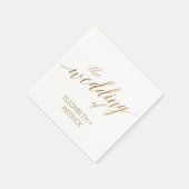 Elegant Gold Calligraphy Wedding Servet (Hoek)