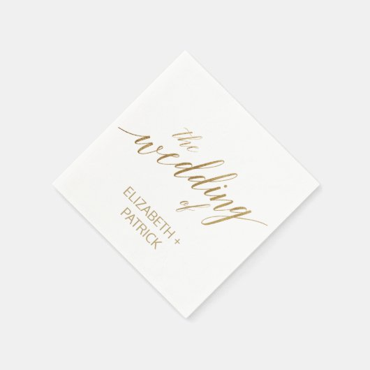 Elegant Gold Calligraphy Wedding Servet (Hoek)