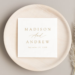 Elegant Gold Calligraphy Wedding Servet