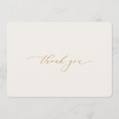 Elegant Gold Calligraphy Wedding Thank You Card Kaart (Voorkant)