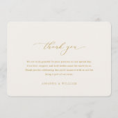 Elegant Gold Calligraphy Wedding Thank You Card Kaart (Achterkant)