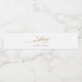 Elegant Gold Calligraphy Wedding Waterfles Etiket (Enkel label)