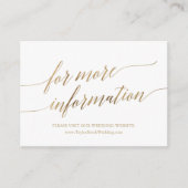 Elegant Gold Calligraphy Wedding Website Informatiekaartje (Voorkant)