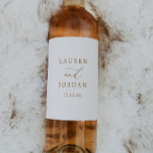 Elegant Gold Calligraphy Wedding Wijn Etiket