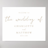 Elegant Gold Calligraphy Welcome Wedding Poster (Voorkant)