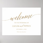 Elegant Gold Calligraphy Welcome Wedding Sign Poster (Voorkant)
