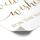 Elegant Gold Calligraphy Well Wishes Sign Poster (Hoek)