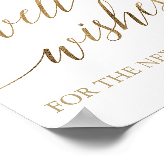 Elegant Gold Calligraphy Well Wishes Sign Poster (Hoek)