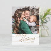 Elegant Gold Calligraphy Year in Review Foto Feestdagenkaart (Staand voorkant)