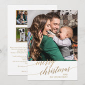 Elegant Gold Calligraphy Year in Review Foto Feestdagenkaart (Voorkant / Achterkant)