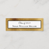 Elegant Gold Card Plaats Afstuderen monogram naam Contactkaartje (Voorkant)