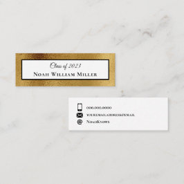 Elegant Gold Card Plaats Afstuderen monogram naam Contactkaartje