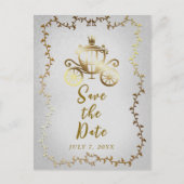 Elegant Gold Carriage Storybook Save the Date Aankondigingskaart (Voorkant)