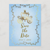 Elegant Gold Carriage Storybook Save the Date Aankondigingskaart (Voorkant)