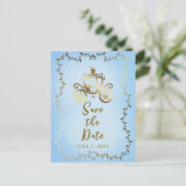 Elegant Gold Carriage Storybook Save the Date Aankondigingskaart (Staand voorkant)