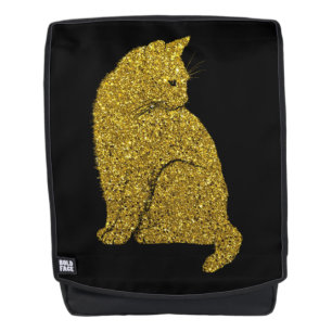 Elegant Gold Cat Golden Feline Rugtassen