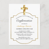 Elegant Gold Catholic Confirmation Invitation Briefkaart (Voorkant)