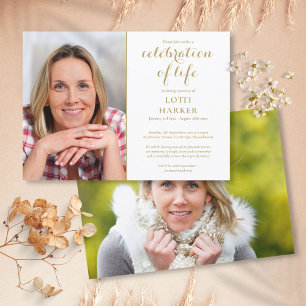 Elegant Gold Celebration of Life Funeral 2 Foto Kaart