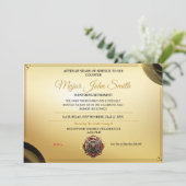 Elegant Gold Certificaat Brandweerman Pensioen Kaart (Staand voorkant)