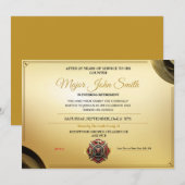 Elegant Gold Certificaat Brandweerman Pensioen Kaart (Voorkant / Achterkant)