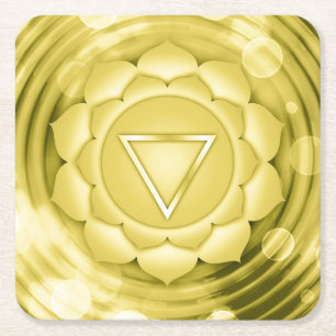 Elegant Gold Chakra Zen Yoga Spirituele Meditation Kartonnen Onderzetters