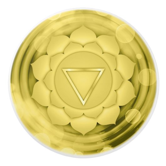 Elegant Gold Chakra Zen Yoga Spirituele Meditation Keramische Knop (Voorkant)