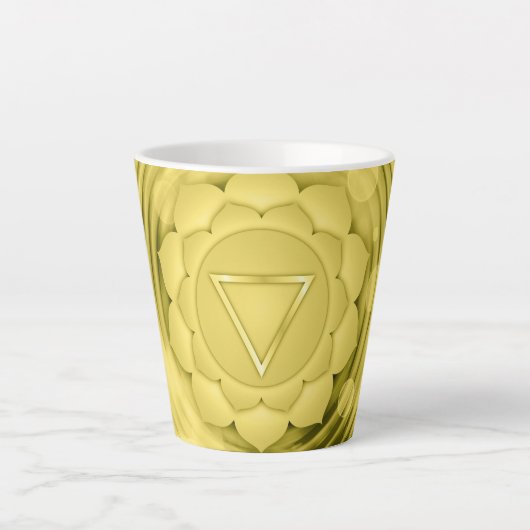 Elegant Gold Chakra Zen Yoga Spirituele Meditation Latte Mok (Voorkant)