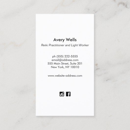 Elegant Gold Chakras Reiki Practitioner Visitekaartje (Achterkant)