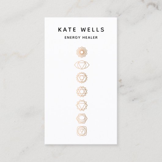 Elegant Gold Chakras Reiki Practitioner Visitekaartje (Voorkant)