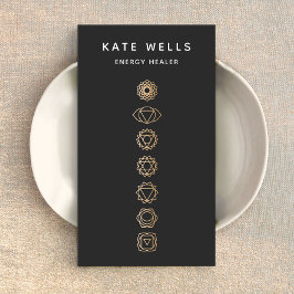 Elegant Gold Chakras Spiritueel Energy Healer Visitekaartje