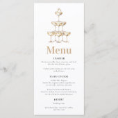 Elegant Gold Champagne Retro Vrijgezellenfeest Menu (Voorkant)