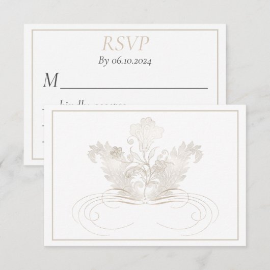 Elegant Gold Champagne RSVP Response Kaart (Voorkant / Achterkant)