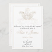 Elegant Gold Champagne Wedding Invitation Kaart (Voorkant / Achterkant)