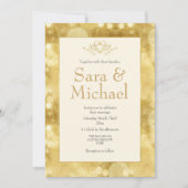 Elegant Gold Champagne Wedding Invitation Kaart (Voorkant)