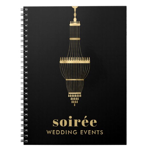 Elegant Gold Chandelier Wedding Events Planner Notitieboek (Voorkant)