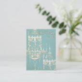 Elegant Gold Chandeliers met Turquoise Background Visitekaartje (Staand voorkant)