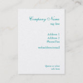 Elegant Gold Chandeliers met Turquoise Background Visitekaartje (Achterkant)