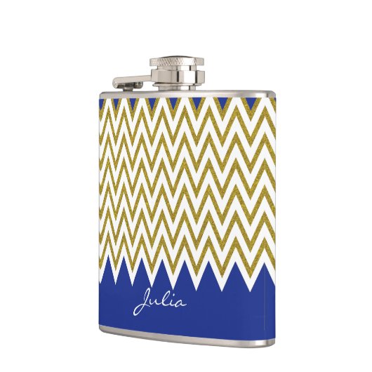 Elegant Gold Chevron Aangepaste fles Heupfles (Links)