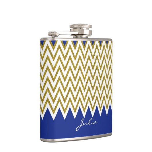 Elegant Gold Chevron Aangepaste fles Heupfles (Rechts)
