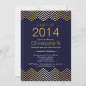 Elegant Gold Chevron Gradun Party Invitation Kaart (Voorkant)