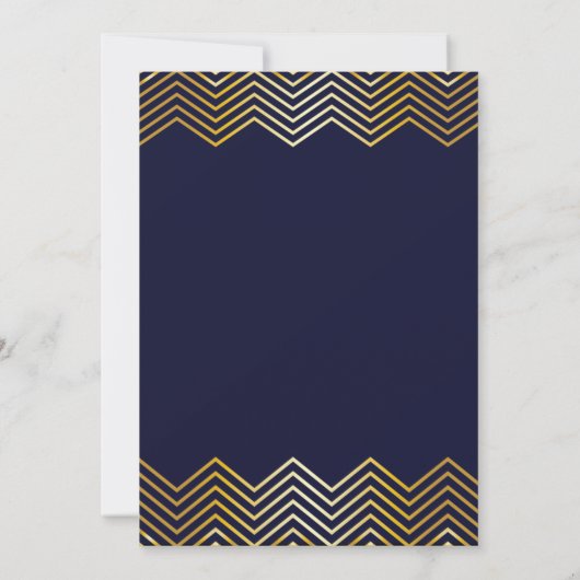 Elegant Gold Chevron Gradun Party Invitation Kaart (Achterkant)
